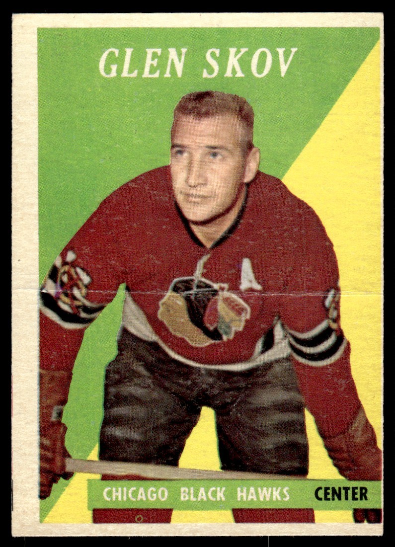 Glen Skov #3 Hockey Cards 1958 Topps trading card — raw and PSA graded price guide