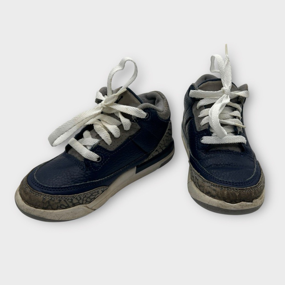 nike AIR JORDAN 3 III Retro PS Georgetown 429487-401 Navy Grey White Kids SZ 11 thumbnail 5