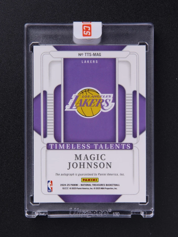 2024-25 Panini National Treasures Timeless Talents Magic Johnson Auto 06/35 #HX - Image 2 of 2