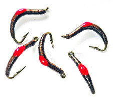 Pig Sticker San Juan Worm Brown Nymphs - Premium Trout Fly Fishing Flies Lot