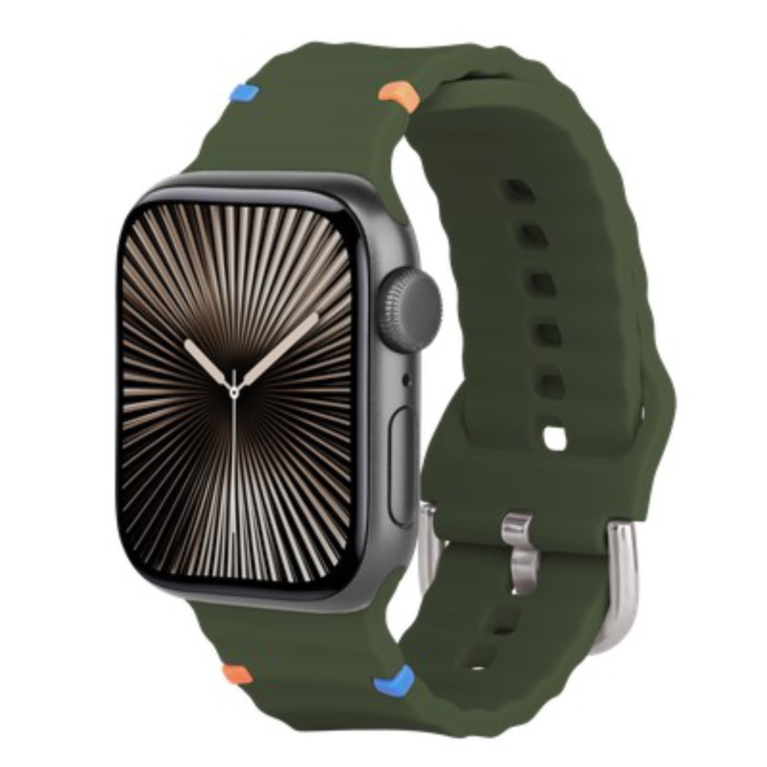 Bracelet ActiveFlex Apple Watch 40/41/42mm khaki accessoire montre connecté nylon