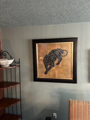 Chimera I (gold foil stamped) by Annrika McCavitt-Luxurious BLK / GLD Frame Art