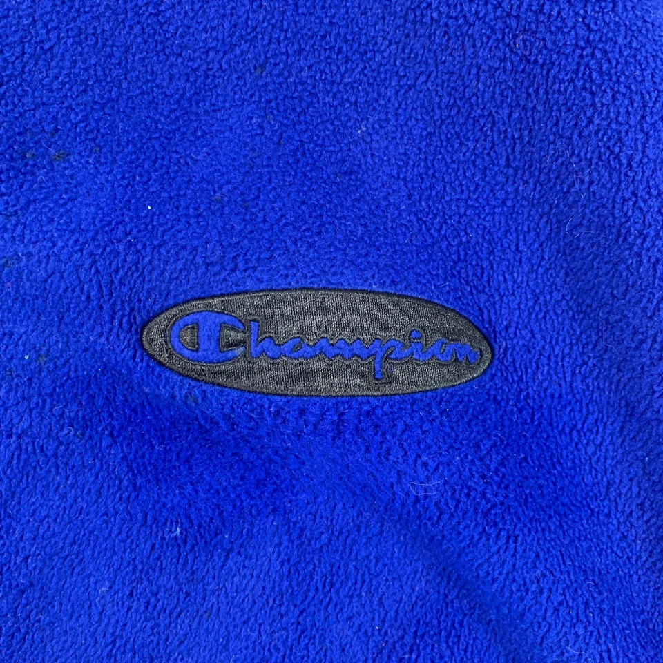Women’s CHAMPION Oversized Medium Fleece / Blue / Zipped Pockets - Image 3 of 4