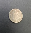 USA Seated Liberty Quarter Dollar 1854 Silver 25 Cents Antique US Coin