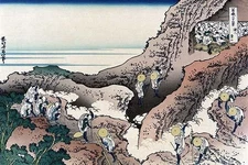 Climbing Mt. Fuji Katsushika Hokusai Poster Print
