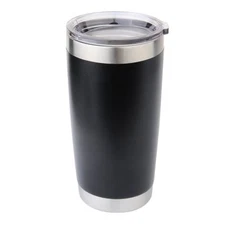 PERSONALIZED - Stainless Steel Double Wall Vacuum Tumbler - Matte Black - 20oz 