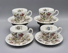 4 Johnson Brothers Staffordshire Bouquet Design-In Cups & Saucers; 2 Available