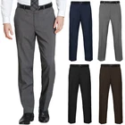 MENS TROUSERS OFFICE BUSINESS WORK FORMAL CASUAL SMART BELT POCKETS DRESS PANTS