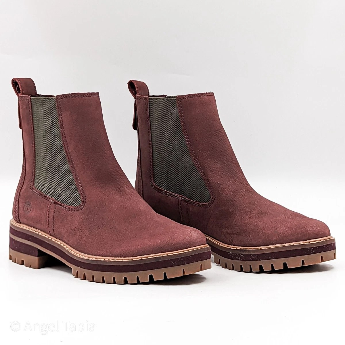 timberland burgundy chelsea boots