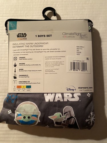 New boys Climate Right Star Wars Warm Underwear Set Sz-L (10-12) - Picture 2 of 2