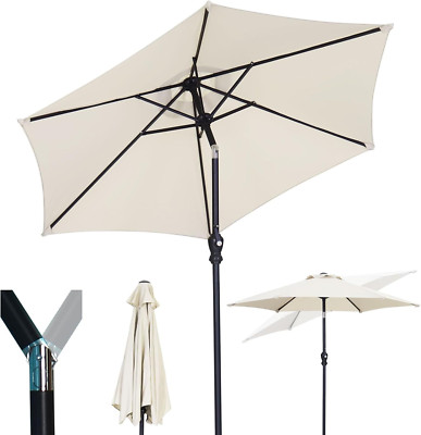 7.5Ft Patio Umbrella, Outdoor Umbrella Aluminum Market Table Umbrellas with Tilt