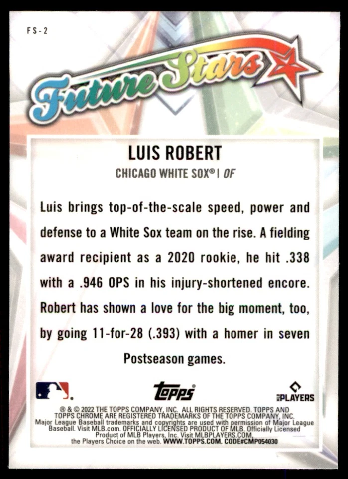 2022 Topps Chrome Future Stars #FS2 Luis Robert - Image 2 of 2
