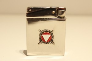 VINTAGE AUSTRIA CIGARETTES PETROL BENZIN LIGHTER"CLORIC" SUPER/MILITARY SYMBOL