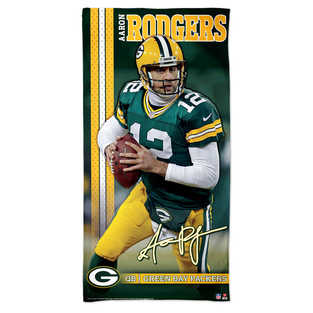 Пляжное полотенце Green Bay Packers Aaron Rodgers 30 x 60 Spectra 2990₽