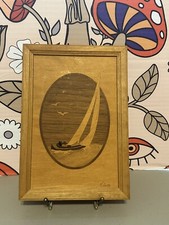 HUDSON RIVER WOOD INLAY Sailboat 45 Handmade Wood Marquetry Art Jeff Nelson