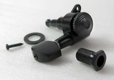 6 In Line BLACK Locking Sealed Back Tuners Classic Buttons All Hardware Included