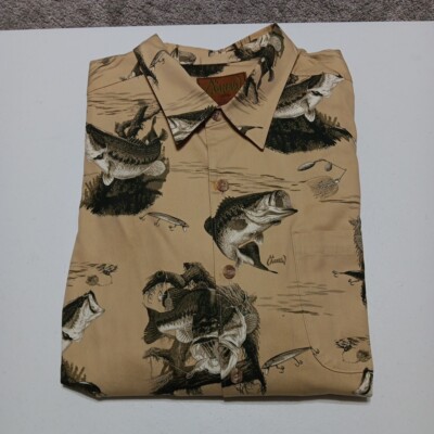 Chemise Guy Harvey Bluewater Aftco Homme 2XL – Manches Longues, Motif Poissons