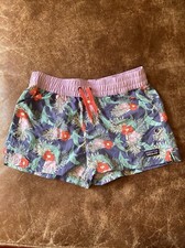 Patagonia Girls Shorts Dolphin Flower Pattern Size XL, 2.5  Inseam Netplus   