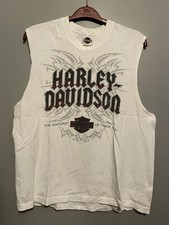 Harley-Davidson 2013 Men's L White Tank Top Pigeon Forge TN Smoky Mountains (E94