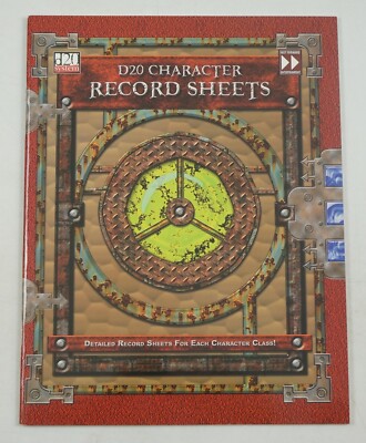 D20 Character Record Sheets NEW UNUSED d20 System D&D RPG accessory FAF 2300