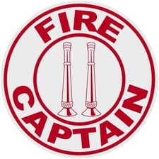 2 Inch Reflective Red Firefighter Fire Captain Bugles Sticker Decal
