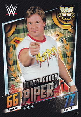 2015 Topps WWE 216 Rowdy Roddy Piper Slam Attax Then Now Forever EX