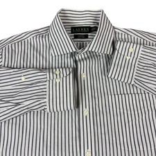 Lauren Ralph Lauren Dress Shirt Men s 16 32/-33 Slim Fit Stretch No Iron Blue
