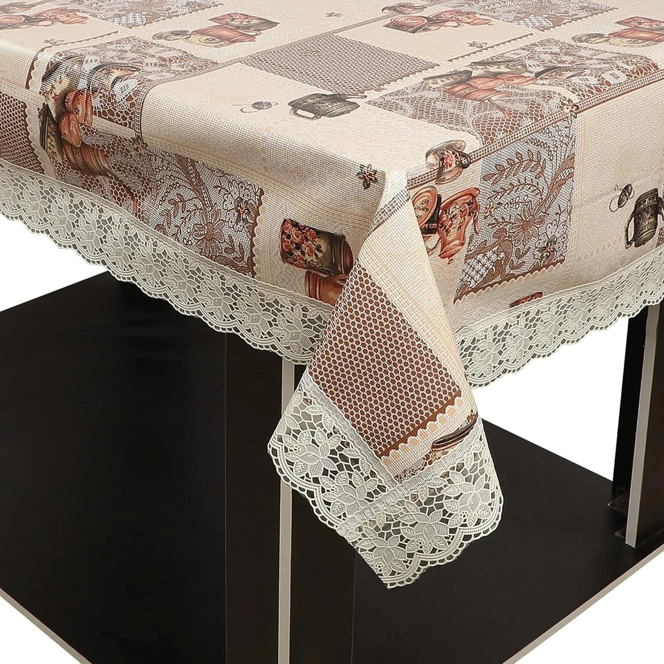 Thick PVC Dining Table Cover, 6-8 Seater 60 X 90 Waterproof Table Cloth US - Image 3 of 4