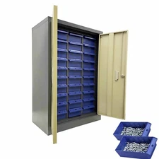 30 Drawers Storage Cabinet Bolt And Nut Tool Hardware Parts with Door Shelves