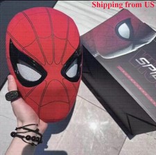 US Spiderman Full Masks 1:1 Wearable Helmets LED Eyes Cos Ring Remote Control