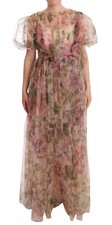 DOLCE & GABBANA Dress Multicolor Floral Print Long Maxi Gown IT36/US4/XS 6700usd