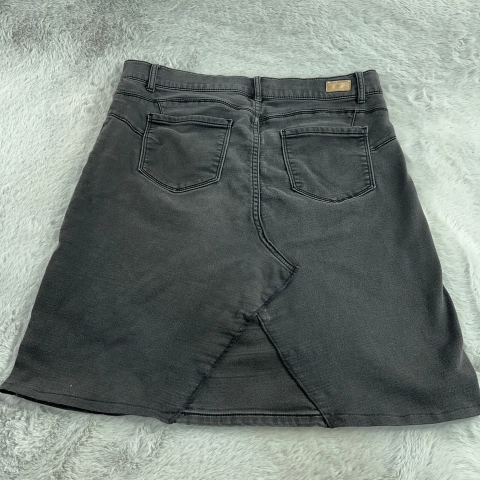 Juicy Couture Skirt Womens 16 Black Stretch Faded Comfort Denim Patchwork Y2K - Image 4 of 4