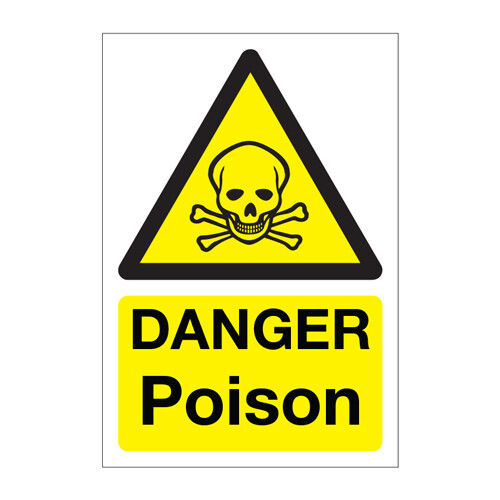 Caution Warning Signs Set. Warning Poison Hazard Symbol. Beware Of Poison Sign Warning Sign With Skull And Crossbones Danger Triangle Sticker Symbol For Mobile And Web Concept