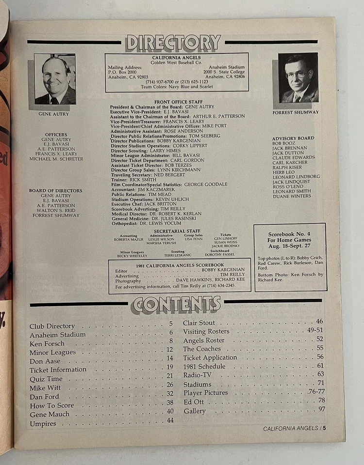 California Angels 1981 Scorebook Magazine Ken Forsch Cover Scored White Sox - Image 4 of 4