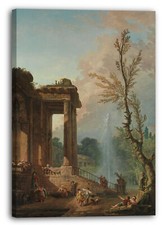 Kunstdruck Hubert Robert - Der Portico eines Landhauses