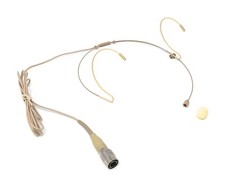 Beige Double Earhook Headset Microphone w/ 4 ...