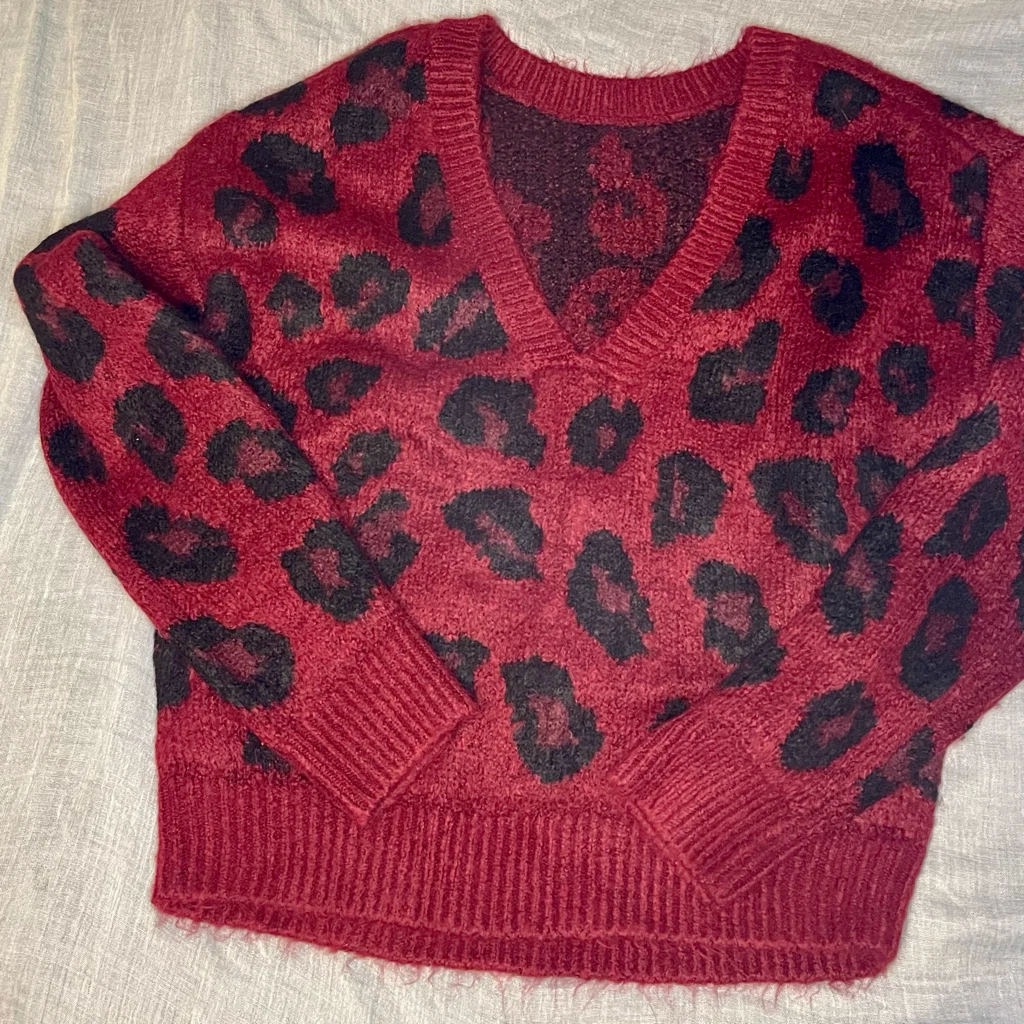 Pink and red leopard print jumper cheap