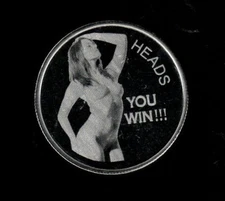 Silver Art Adult Round 1 oz .999 Provocative Coin Heads You Win/Tails You Win