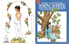 VINTAGE SNOW WHITE PAPER DOLL PRETTY LASER REPRODUCTION~Org Sz UNCUT NO1 TOPSLER