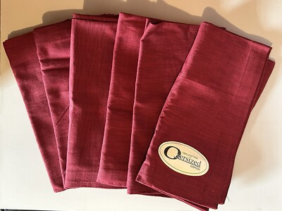 #ad Bed Bath amp; Beyond Set Of 6 Oversized Cotton Table Napkins Maroon $4.00