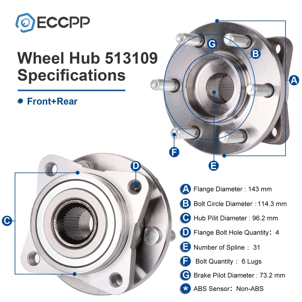 2 peças rolamentos de cubo de roda dianteira para Dodge Viper 1992-1995 Dakota 4WD 1990-1996 - Imagem 2 de 4