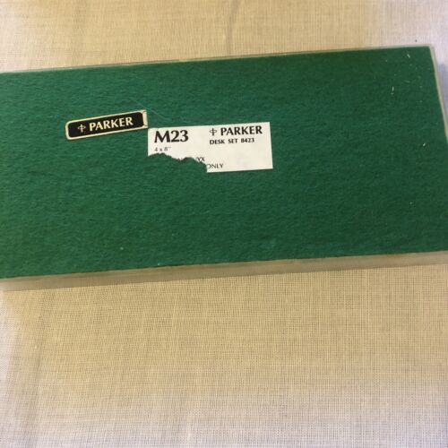 Rare PARKER M23 USA Pedrara Onyx Aeromatic Double Magnetix Desk Set 8423 - Picture 8 of 11