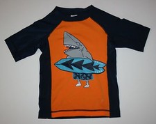 New Gymboree Boys 4 Year Shark Dude w Surf Board Rash Guard Swim Suit Top
