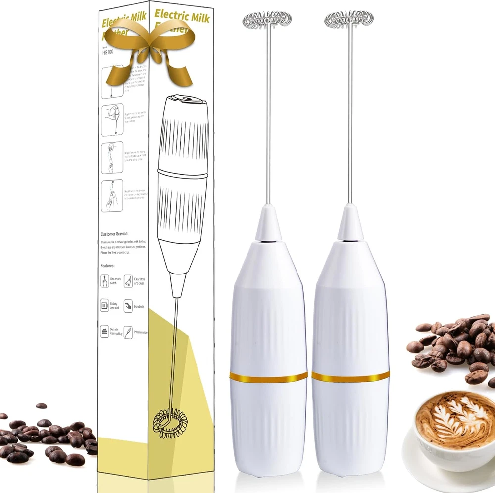 Milk Frother 2 Pack, Handheld Foam Maker,Mini Drink Mixer and Coffee Blender Fro Milk Frother 2 Pack, Handheld Foam Maker,Mini Drink Mixer and Coffee Blender Fro