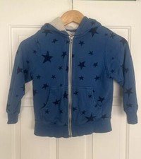 Hanna Andersson Hoodie Sherpa Lined Blue Stars Hoodie Size 5