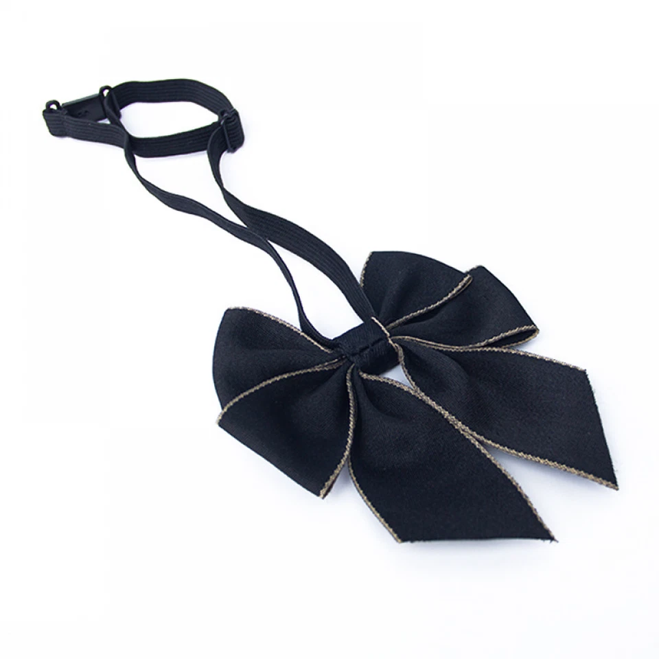 Women Girl Solid Pre-tied Bow Tie Wedding Party Tuxedo School Bowtie - Image 3 of 4