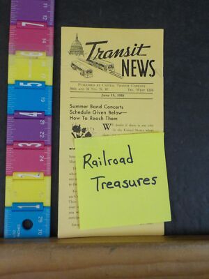 Transit News 1938 June 15 Summer Band Concerts Schedule Given Below Capital Tran