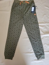 NWT True Religion Boys Joggers Medium-Olive Green All Over Logo Print