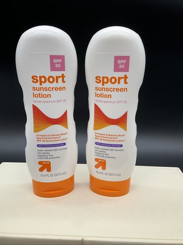 10.4oz Bottle Target Brand Up & Up Sport SPF 30 Sunscreen Lotion 04/26 2x