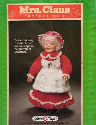OOP!FIBRE CRAFT MRS. CLAUS CROCHET DOLL PATTERN LEAFLET